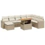Set de sofás de jardín 9 pzas con cojines ratán sintético beige by , Garden sets - Ref: Foro24-3271450, Price: 639,46 €, Disc...