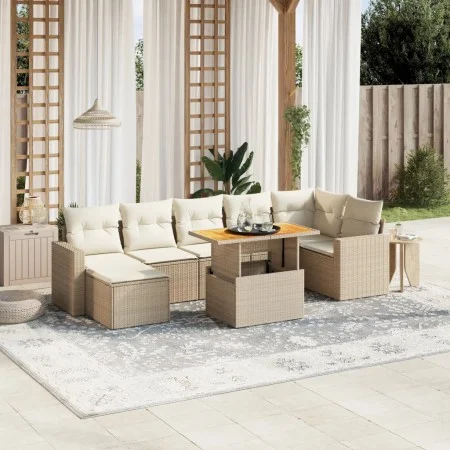 Juego de sofás de jardín con cojines beige 8 pzas ratán PE von , Gartensets - Ref: Foro24-3275599, Preis: 579,42 €, Rabatt: %