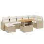 Juego de sofás de jardín con cojines beige 8 pzas ratán PE by , Garden sets - Ref: Foro24-3275599, Price: 546,19 €, Discount: %