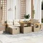 Set sofás de jardín 7 piezas y cojines ratán sintético beige von , Gartensets - Ref: Foro24-3276145, Preis: 567,34 €, Rabatt: %