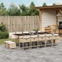 Set comedor de jardín con cojines 15 pzas ratán sintético beige von , Gartensets - Ref: Foro24-3211354, Preis: 766,96 €, Raba...
