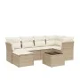Set sofás de jardín 7 piezas y cojines ratán sintético beige by , Garden sets - Ref: Foro24-3263184, Price: 476,96 €, Discoun...