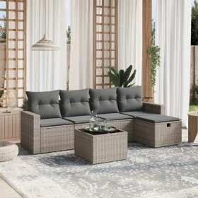 Set de muebles de jardín 6 pzas y cojines ratán sintético gris von , Gartensets - Ref: Foro24-3263476, Preis: 341,50 €, Rabat...