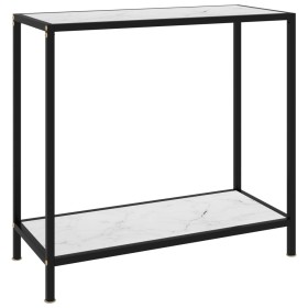 Weißer Konsolentisch aus gehärtetem Glas, 80 x 35 x 75 cm von vidaXL, Seitentische - Ref: Foro24-322833, Preis: 57,29 €, Raba...