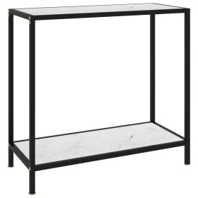 White tempered glass console table 80x35x75 cm by vidaXL, Side tables - Ref: Foro24-322833, Price: 56,47 €, Discount: %