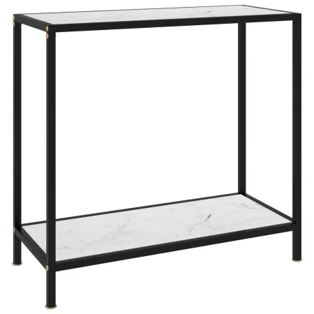 White tempered glass console table 80x35x75 cm by vidaXL, Side tables - Ref: Foro24-322833, Price: 56,47 €, Discount: %