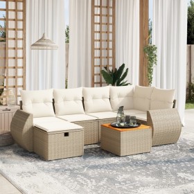 Set sofás de jardín 7 piezas y cojines ratán sintético beige by , Garden sets - Ref: Foro24-3265062, Price: 483,58 €, Discoun...