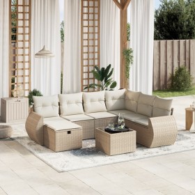 Juego de sofás de jardín con cojines beige 8 pzas ratán PE von , Gartensets - Ref: Foro24-3264154, Preis: 548,98 €, Rabatt: %