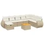 Set de sofás de jardín 9 pzas con cojines ratán sintético beige by , Garden sets - Ref: Foro24-3265097, Price: 652,75 €, Disc...