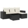 Set de muebles de jardín 5 pzas y cojines ratán sintético negro von , Gartensets - Ref: Foro24-3254813, Preis: 321,52 €, Raba...