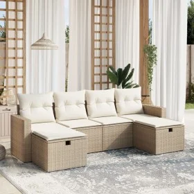 Juego de sofás jardín con cojines 6 pzas ratán sintético beige by , Garden sets - Ref: Foro24-3263544, Price: 405,31 €, Disco...