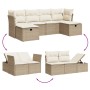 Juego de sofás jardín con cojines 6 pzas ratán sintético beige by , Garden sets - Ref: Foro24-3263544, Price: 389,60 €, Disco...