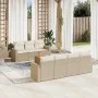 Juego de sofás de jardín con cojines beige 8 pzas ratán PE by , Garden sets - Ref: Foro24-3256359, Price: 566,93 €, Discount: %