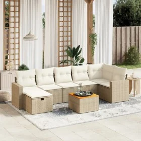 Juego de sofás de jardín con cojines beige 8 pzas ratán PE by , Garden sets - Ref: Foro24-3264845, Price: 522,50 €, Discount: %