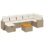 Juego de sofás de jardín con cojines beige 8 pzas ratán PE by , Garden sets - Ref: Foro24-3264845, Price: 522,50 €, Discount: %
