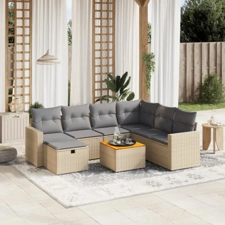 Juego de sofás jardín con cojines beige mezcla 8 pzas ratán PE von , Gartensets - Ref: Foro24-3264853, Preis: 479,08 €, Rabat...