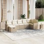 Set sofás de jardín 7 piezas y cojines ratán sintético beige by , Garden sets - Ref: Foro24-3263504, Price: 463,97 €, Discoun...