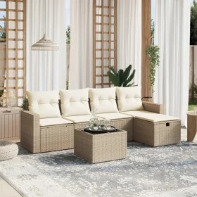 Juego de sofás jardín con cojines 6 pzas ratán sintético beige de , Conjuntos de jardín - Ref: Foro24-3263474, Precio: 395,52...