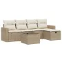 Juego de sofás jardín con cojines 6 pzas ratán sintético beige by , Garden sets - Ref: Foro24-3263474, Price: 395,52 €, Disco...