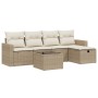 Juego de sofás jardín con cojines 6 pzas ratán sintético beige by , Garden sets - Ref: Foro24-3263474, Price: 379,65 €, Disco...