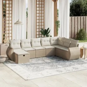 Juego de sofás de jardín con cojines beige 8 pzas ratán PE by , Garden sets - Ref: Foro24-3264204, Price: 614,17 €, Discount: %
