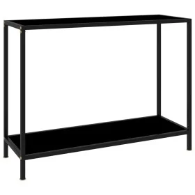 Black tempered glass console table 100x35x75 cm by vidaXL, Side tables - Ref: Foro24-322836, Price: 63,21 €, Discount: %