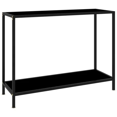 Black tempered glass console table 100x35x75 cm by vidaXL, Side tables - Ref: Foro24-322836, Price: 63,21 €, Discount: %