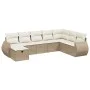 Juego de sofás de jardín con cojines beige 8 pzas ratán PE by , Garden sets - Ref: Foro24-3264204, Price: 614,22 €, Discount: %