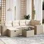 Set sofás de jardín 7 piezas y cojines ratán sintético beige de , Conjuntos de jardín - Ref: Foro24-3264424, Precio: 505,71 €...