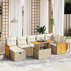 Juego de sofás de jardín con cojines beige 8 pzas ratán PE von , Gartensets - Ref: Foro24-3276257, Preis: 574,36 €, Rabatt: %