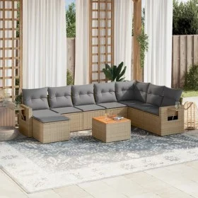 Set de sofás de jardín 9 pzas con cojines ratán sintético beige by , Modular outdoor sofas - Ref: Foro24-3224701, Price: 538,...