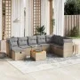 Juego de sofás jardín con cojines beige mezcla 9 pzas ratán PE by , Garden sets - Ref: Foro24-3264762, Price: 528,76 €, Disco...