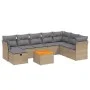 Juego de sofás jardín con cojines beige mezcla 9 pzas ratán PE by , Garden sets - Ref: Foro24-3264762, Price: 528,76 €, Disco...