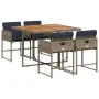 Set comedor de jardín 5 piezas con cojines ratán sintético gris von , Gartensets - Ref: Foro24-3278032, Preis: 362,83 €, Raba...