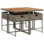 Set comedor de jardín 5 piezas con cojines ratán sintético gris von , Gartensets - Ref: Foro24-3278032, Preis: 362,83 €, Raba...