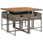 Set comedor de jardín 5 piezas con cojines ratán sintético gris von , Gartensets - Ref: Foro24-3278032, Preis: 292,81 €, Raba...