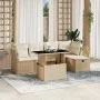 Juego de sofás jardín con cojines 6 pzas ratán sintético beige by , Garden sets - Ref: Foro24-3274638, Price: 433,85 €, Disco...