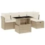 Juego de sofás jardín con cojines 6 pzas ratán sintético beige by , Garden sets - Ref: Foro24-3274638, Price: 433,85 €, Disco...