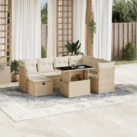 Set de sofás de jardín y cojines 8 piezas ratán sintético beige by , Garden sets - Ref: Foro24-3274678, Price: 570,94 €, Disc...
