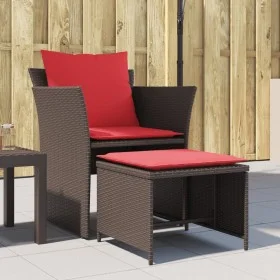 Sillón de jardín con reposapiés ratán sintético marrón by , Garden sets - Ref: Foro24-368622, Price: 125,60 €, Discount: %