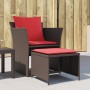 Sillón de jardín con reposapiés ratán sintético marrón von , Gartensets - Ref: Foro24-368622, Preis: 122,96 €, Rabatt: %