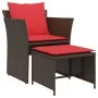 Sillón de jardín con reposapiés ratán sintético marrón by , Garden sets - Ref: Foro24-368622, Price: 125,60 €, Discount: %