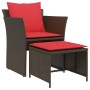 Sillón de jardín con reposapiés ratán sintético marrón von , Gartensets - Ref: Foro24-368622, Preis: 122,96 €, Rabatt: %