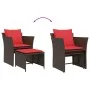 Sillón de jardín con reposapiés ratán sintético marrón by , Garden sets - Ref: Foro24-368622, Price: 125,60 €, Discount: %