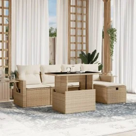 Juego de sofás jardín con cojines 6 pzas ratán sintético beige by , Garden sets - Ref: Foro24-3274968, Price: 450,39 €, Disco...
