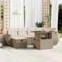 Set sofás de jardín 7 piezas y cojines ratán sintético beige by , Garden sets - Ref: Foro24-3275138, Price: 589,52 €, Discoun...