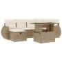 Set sofás de jardín 7 piezas y cojines ratán sintético beige by , Garden sets - Ref: Foro24-3275138, Price: 589,52 €, Discoun...