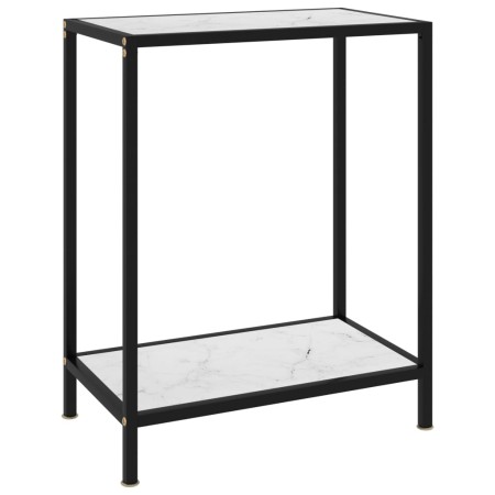 Tempered glass white console table 60x35x75 cm by vidaXL, Side tables - Ref: Foro24-322829, Price: 55,62 €, Discount: %