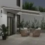 Toldo retráctil automático luces LED antracita blanco 600x300cm by , Awnings - Ref: Foro24-3215791, Price: 781,56 €, Discount: %