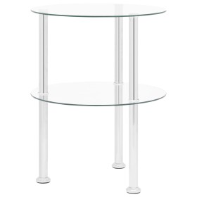Mesa auxiliar 2 niveles vidrio templado transparente 38 cm de vidaXL, Mesas auxiliares - Ref: Foro24-322787, Precio: 33,25 €,...